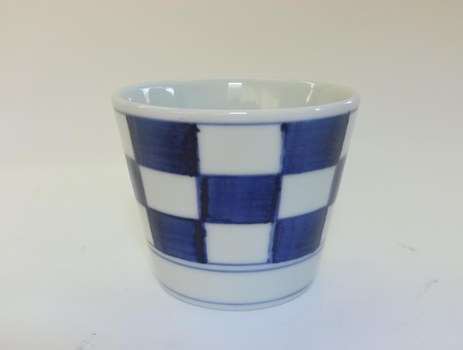 市松文蕎麦猪口 有田焼 染付 市松文 そば猪口(大) 220ml 李荘窯の通販
