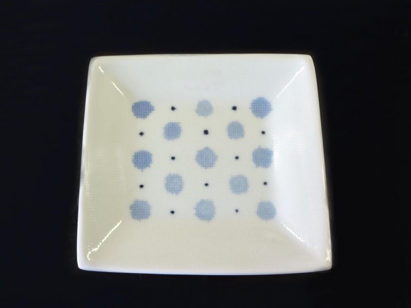 5.2寸長角布目皿　水玉