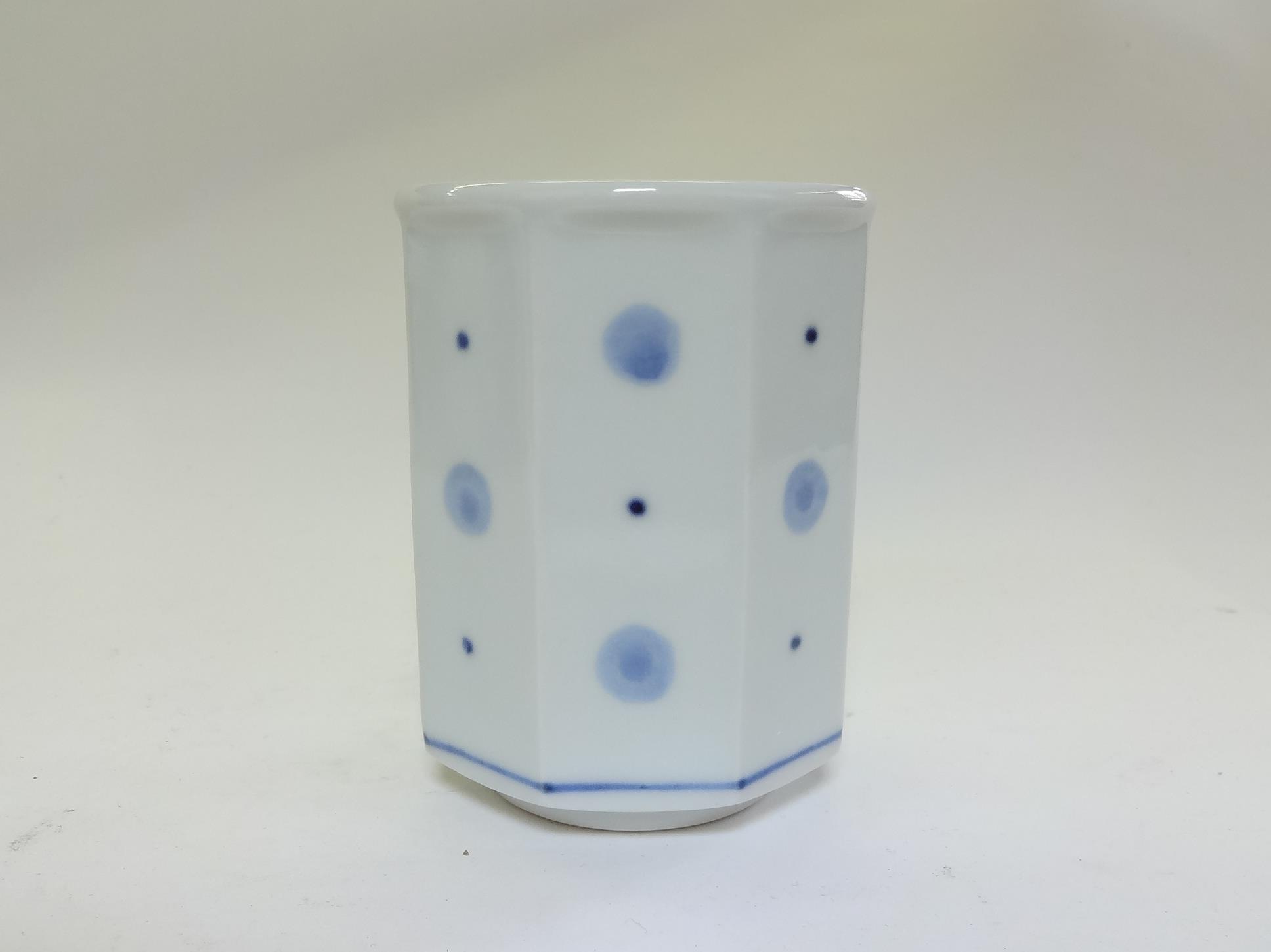 面取り湯呑 小 水玉 | 砥部焼 梅山窯