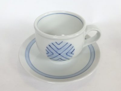 丸型コーヒー碗皿　呉須丸紋