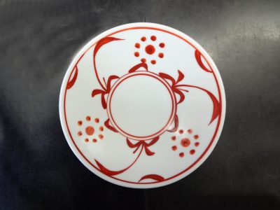 5寸丸皿　赤太陽