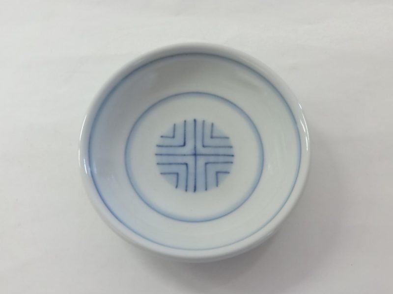 3.5寸蕪型丸皿　呉須丸紋