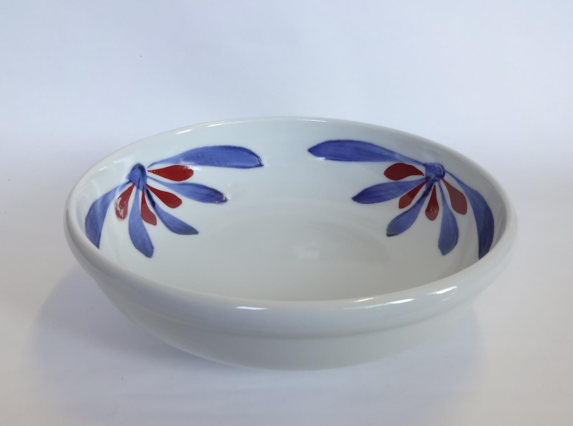 6寸半玉縁鉢 呉須赤菊 | 砥部焼 梅山窯