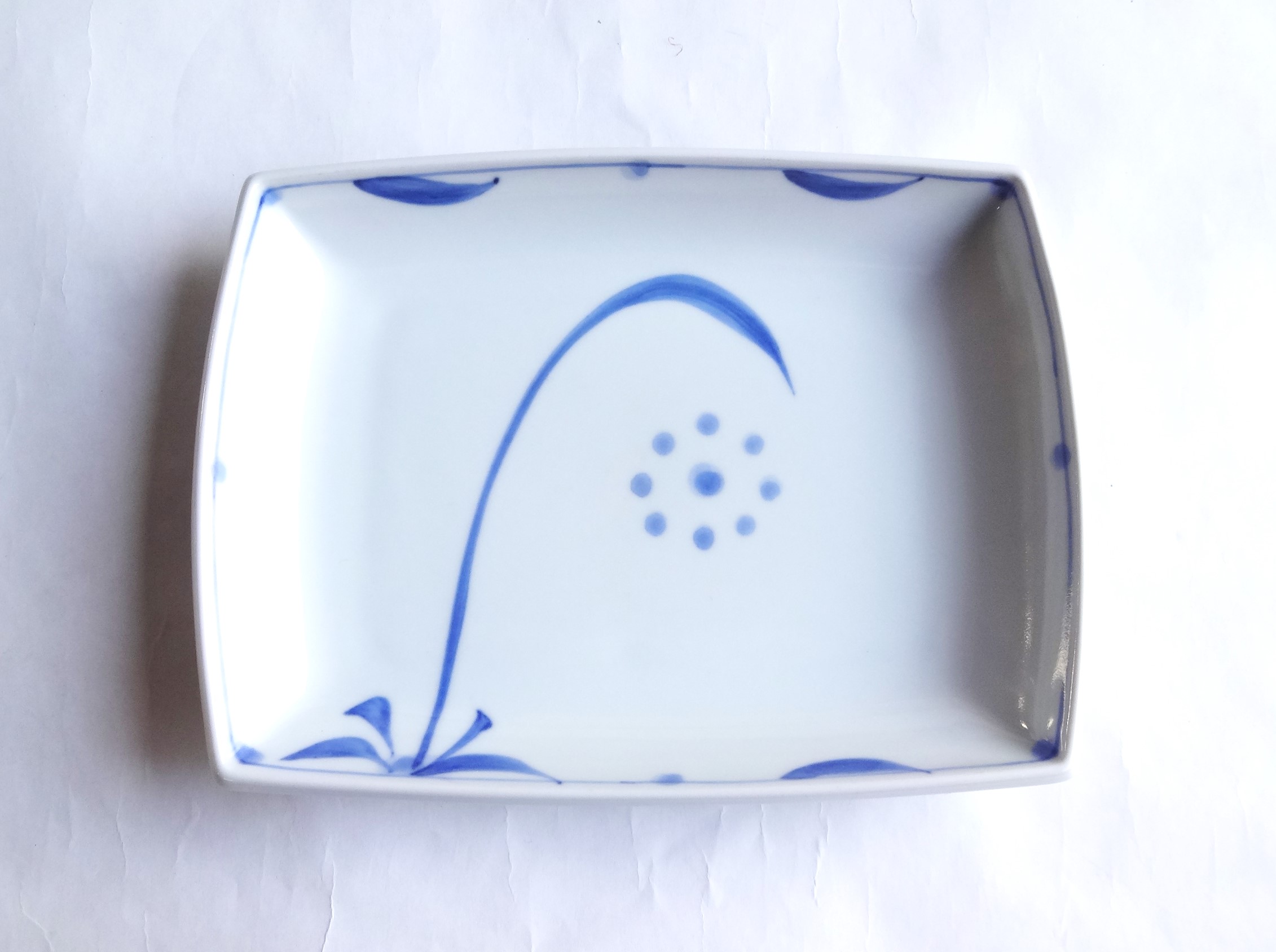 6寸長角皿 呉須太陽 | 砥部焼 梅山窯