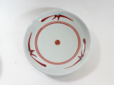 4.6寸切立丸皿　赤笹