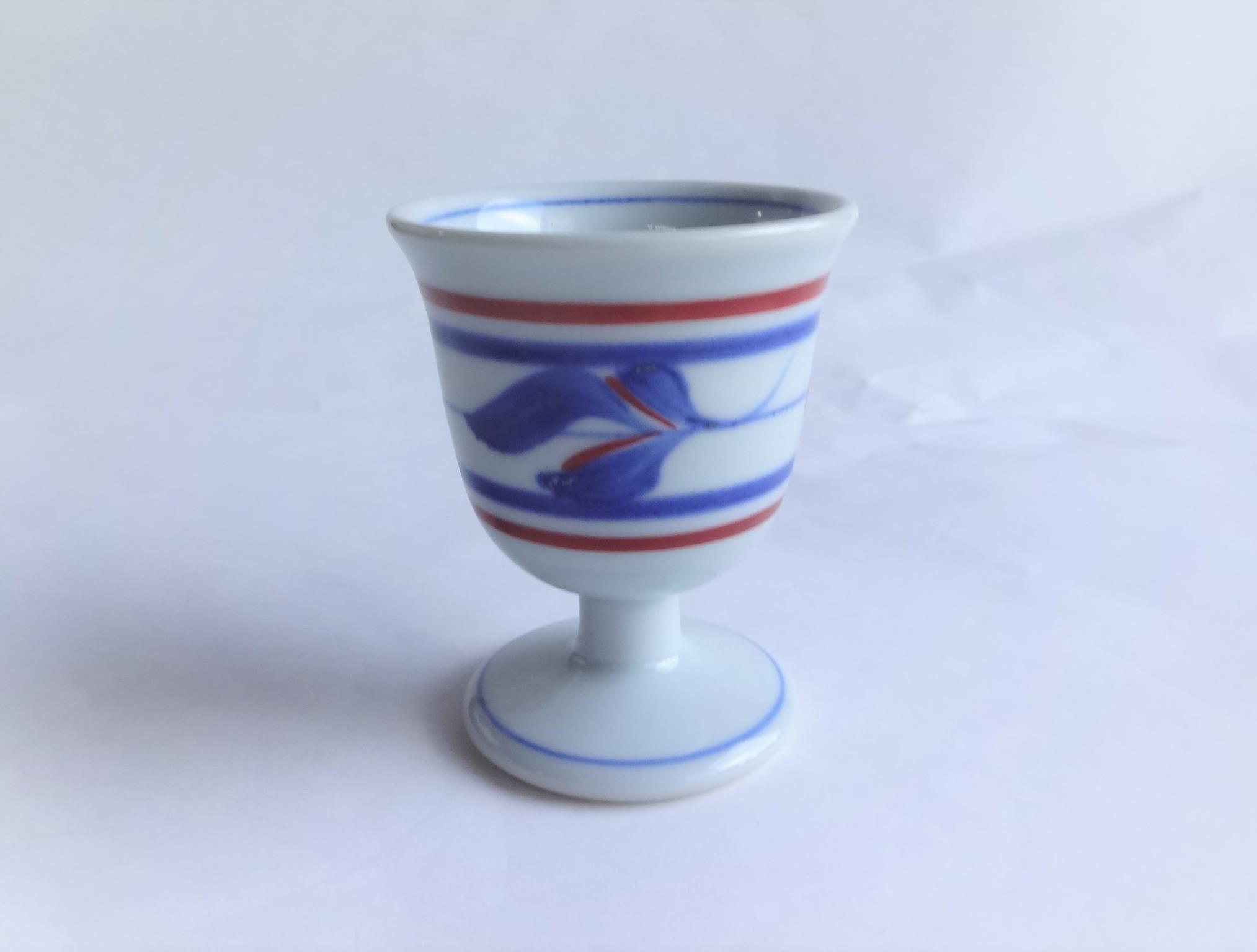 ワイングラス 大 赤線三つ葉 | 砥部焼 梅山窯